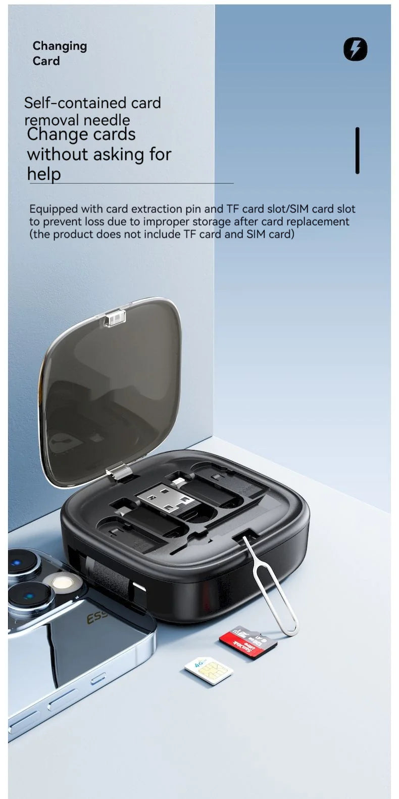 60W Fast Charging Multi-Function Data Cable Storage Box