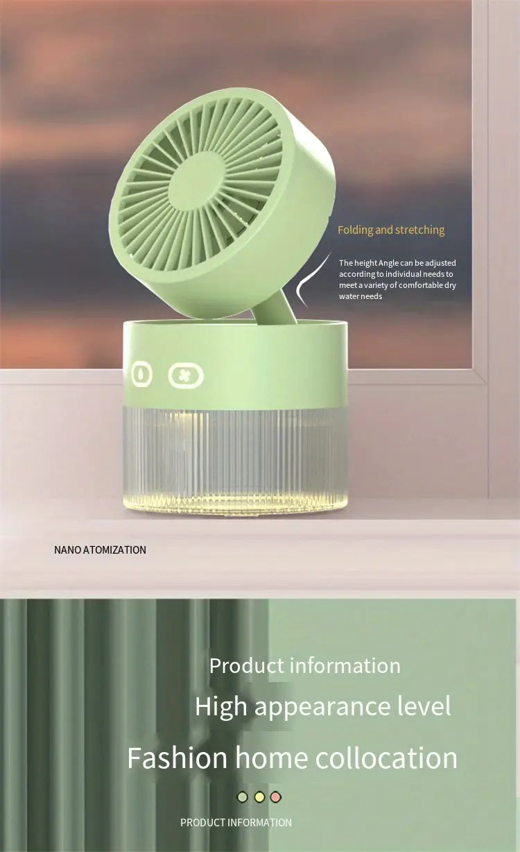 Mini USB Desktop Fan with Spray Humidifier Function