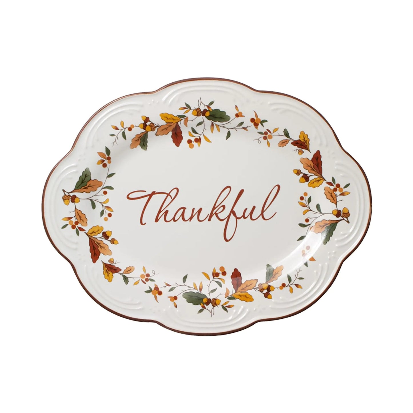 Pfaltzgraff Autumn Berry Small Oval Platter 10.5 inches Cream