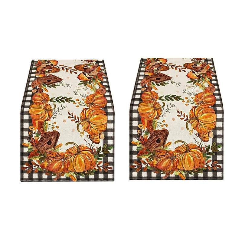 Fall Thanksgiving Tablecloth Table Runner Table Decoration Party Autumn Harvest Style Durable High Guality Easy To Use