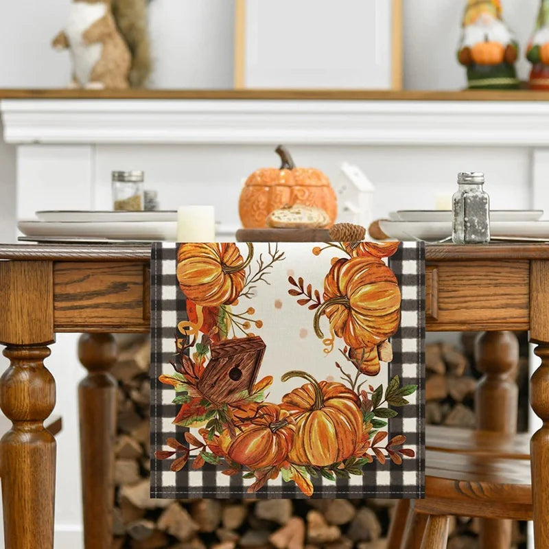 Fall Thanksgiving Tablecloth Table Runner Table Decoration Party Autumn Harvest Style Durable High Guality Easy To Use