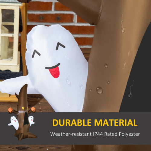 5 Halloween Inflatables Outdoor Decorations Ghost Tree With Pumpkins, Blow-Up LED Yard Decor