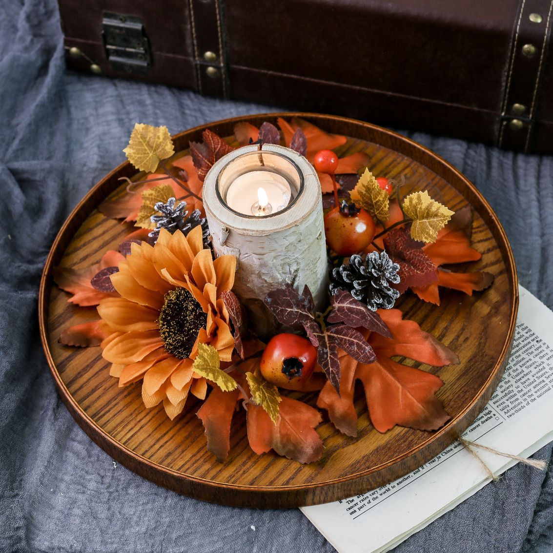 Harvest Festival Halloween Table Flower Candlestick Flower Pumpkin Sunflower