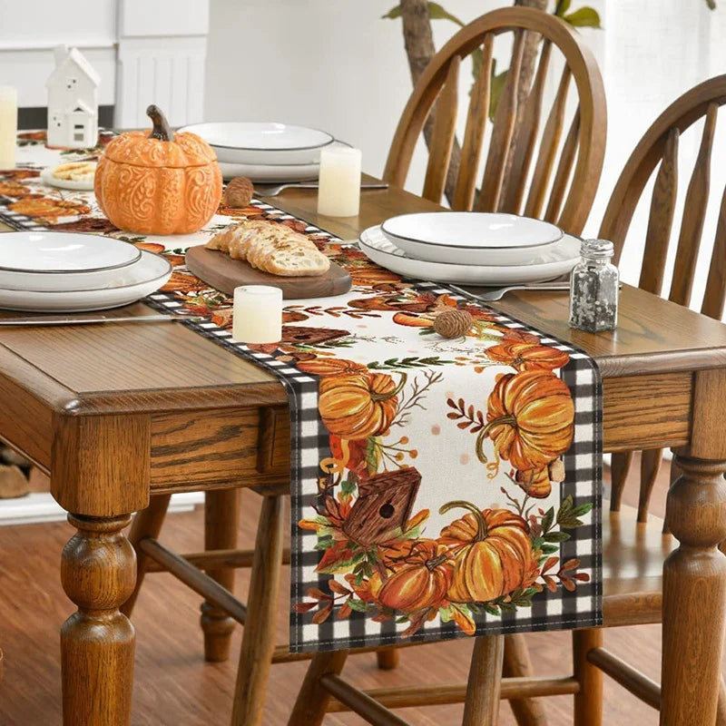 Fall Thanksgiving Tablecloth Table Runner Table Decoration Party Autumn Harvest Style Durable High Guality Easy To Use