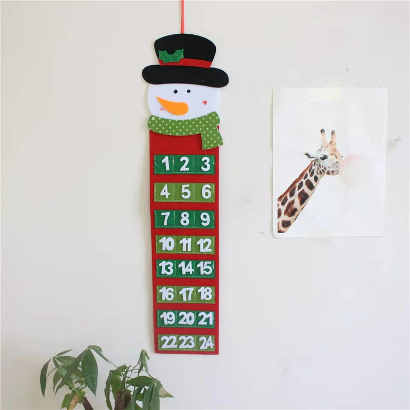2025 Santa Claus Snowmen Christmas Advent Calendar Door Wall Window Decor Hanging Christmas Party Supply Xmas Gift