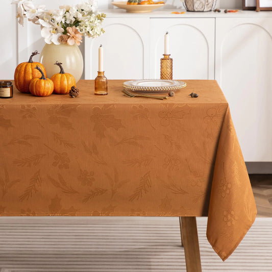Joybest Fall Tablecloth Rectangle 60 x 120 Inch Jacquard Thanksgiving Table Cloth for Autumn Harvest