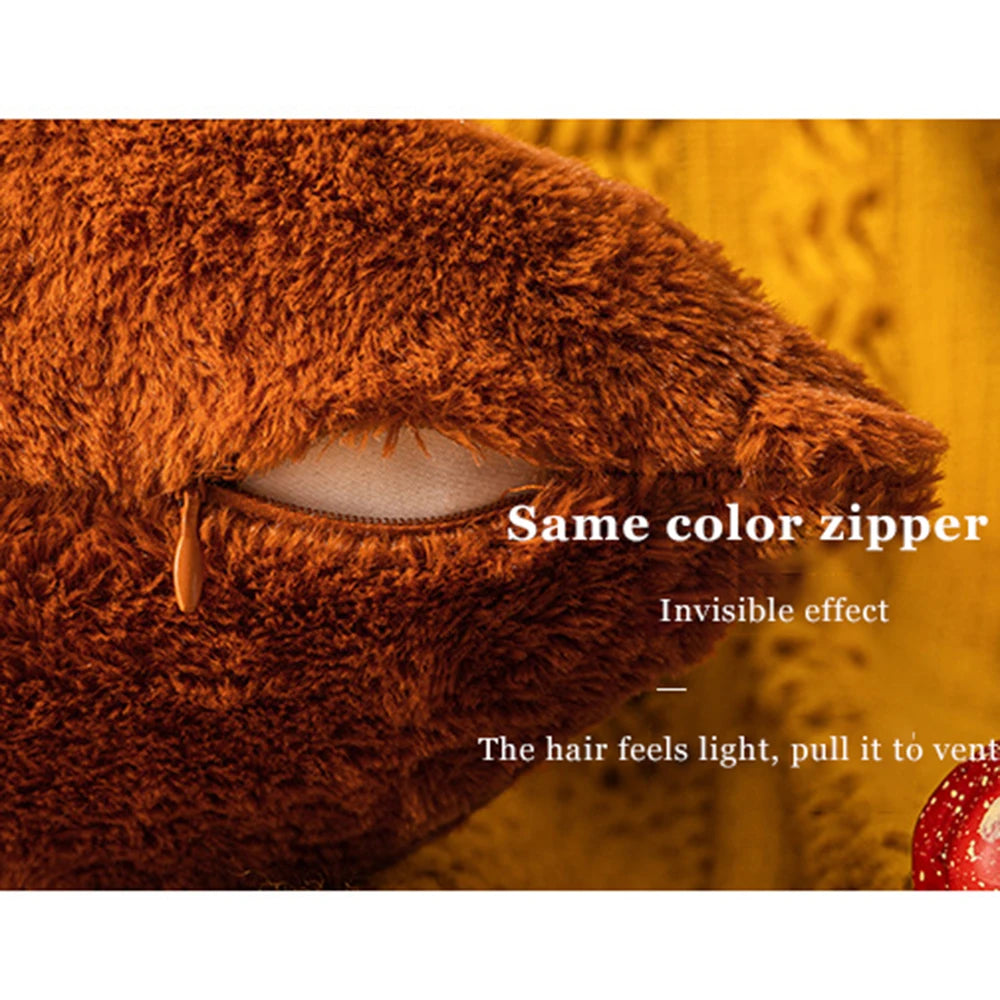 Halloween Pillow Covers Fall Pumpkin Throw Pillows Soft Plush Faux Fur Decorative Cushion Covers for Couch Sofa Bed Porch 45x45