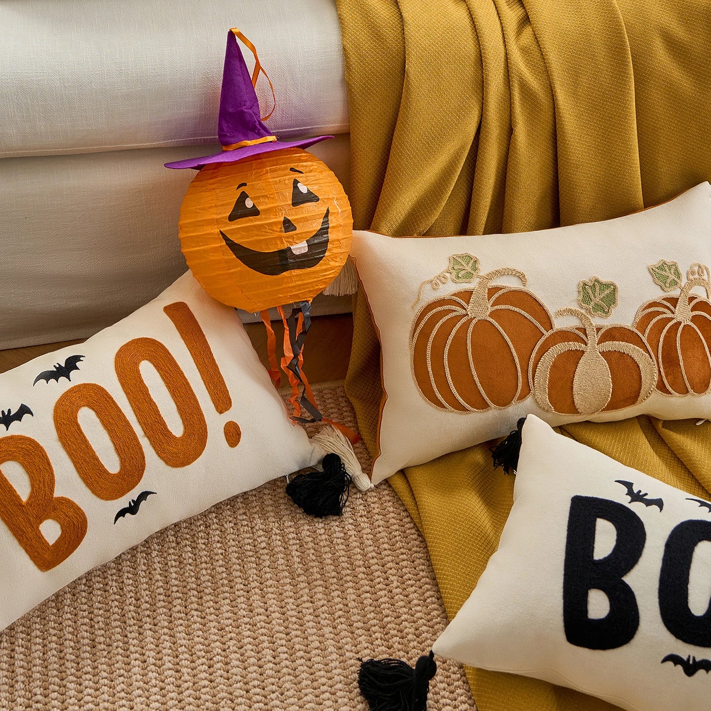 1pc Fall Pillow Cover 18 x 18 Inch Pumpkin Throw Pillow Covers Square Linen Pillowcase Halloween Decor Pillow Covers Seasonal Au