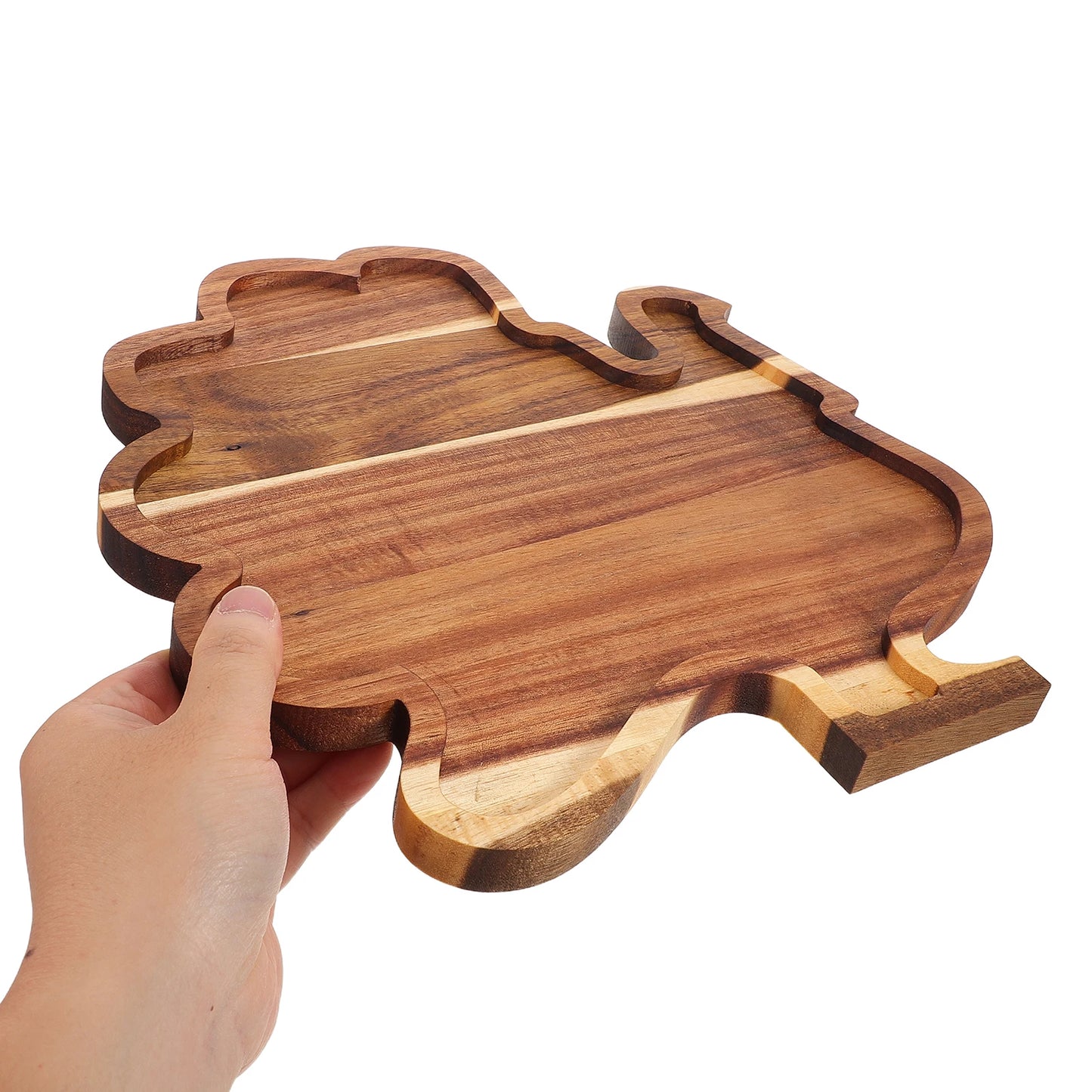 Solid Wood Turkey Tray Hand Carved Serving Platter For Thanksgiving Holiday Party Food Display Charcuterie Fruit Appetizers