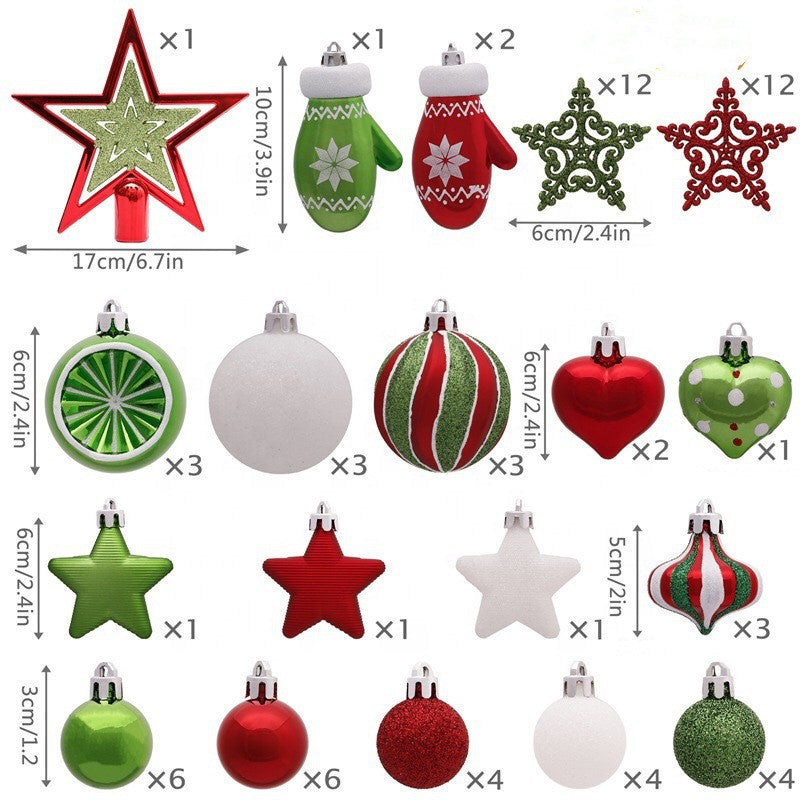 Colorful Balls Christmas Tree Decoration Ornaments Dress Up Suit