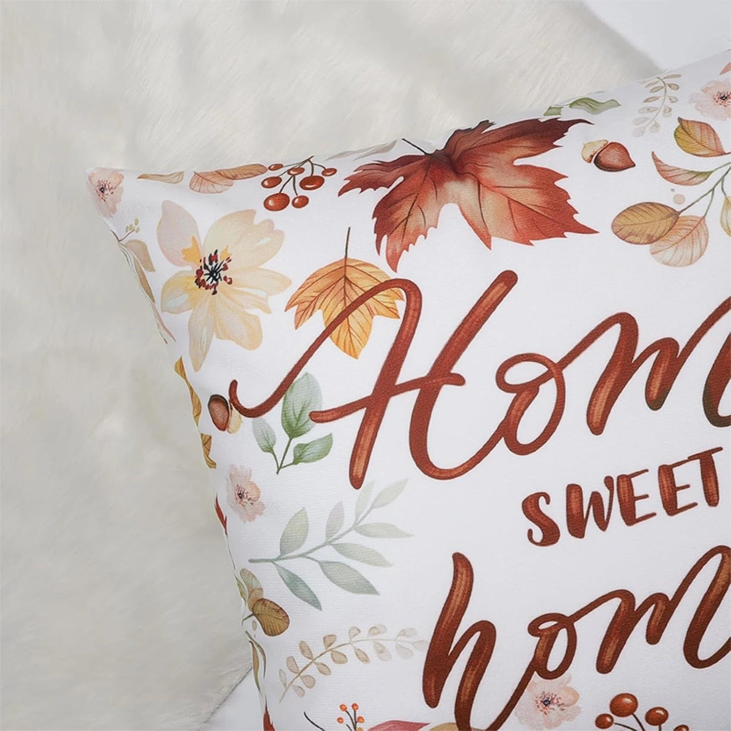 Autumn Harvest Pillow Covers Set: Home, Love & Fall Wildlife Vibes,Sofa cushion cover, home room decoration