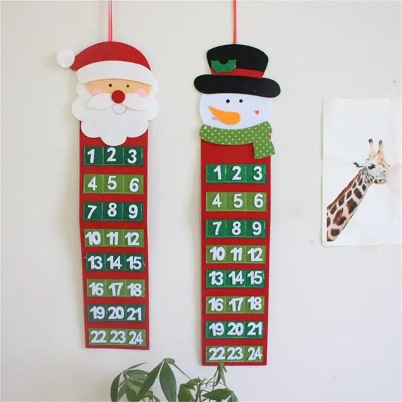 2025 Santa Claus Snowmen Christmas Advent Calendar Door Wall Window Decor Hanging Christmas Party Supply Xmas Gift