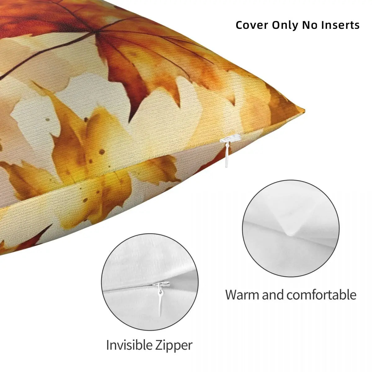 Autumn Maple Leaves Pillow Case Vintage Pillow Cover Soft Custom DIY Cushion Cover Pillowcases For Living Room Chair