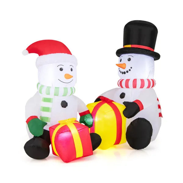 5 Feet Snowman Christmas Inflatables With Gift Boxes
