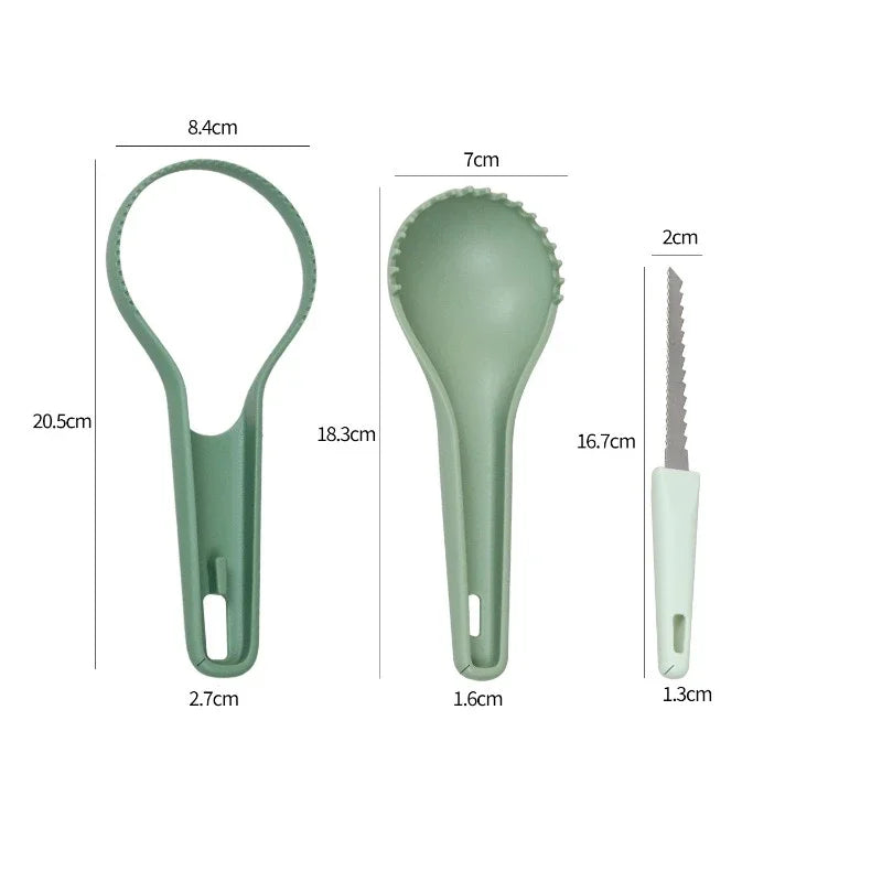 3-in-1 Melon Separator Pumpkin Carver Water Fruit Extractor Flesh Carving Tool Fruit Heart Scooper Halloween Props