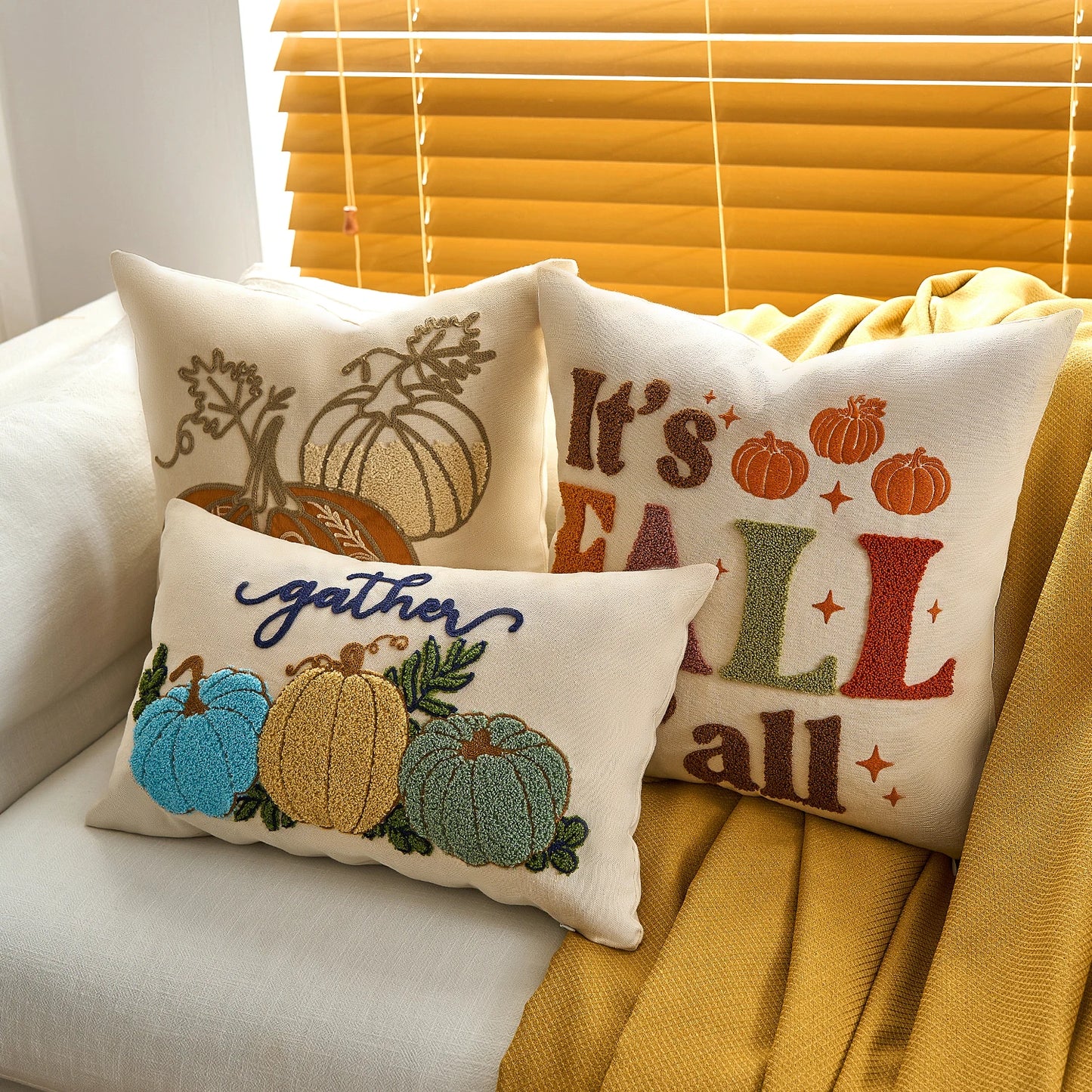 1pc Fall Pillow Cover 18 x 18 Inch Pumpkin Throw Pillow Covers Square Linen Pillowcase Halloween Decor Pillow Covers Seasonal Au
