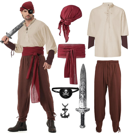 Changchupsem Men's Pirate Costume Set