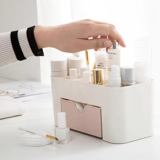 Jewelry and Makeup Organizer Box with Drawers