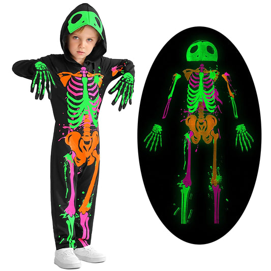 Weixinbuy Halloween Costumes Luminous Glow in The Dark Outfit