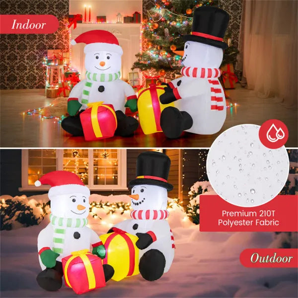 5 Feet Snowman Christmas Inflatables With Gift Boxes