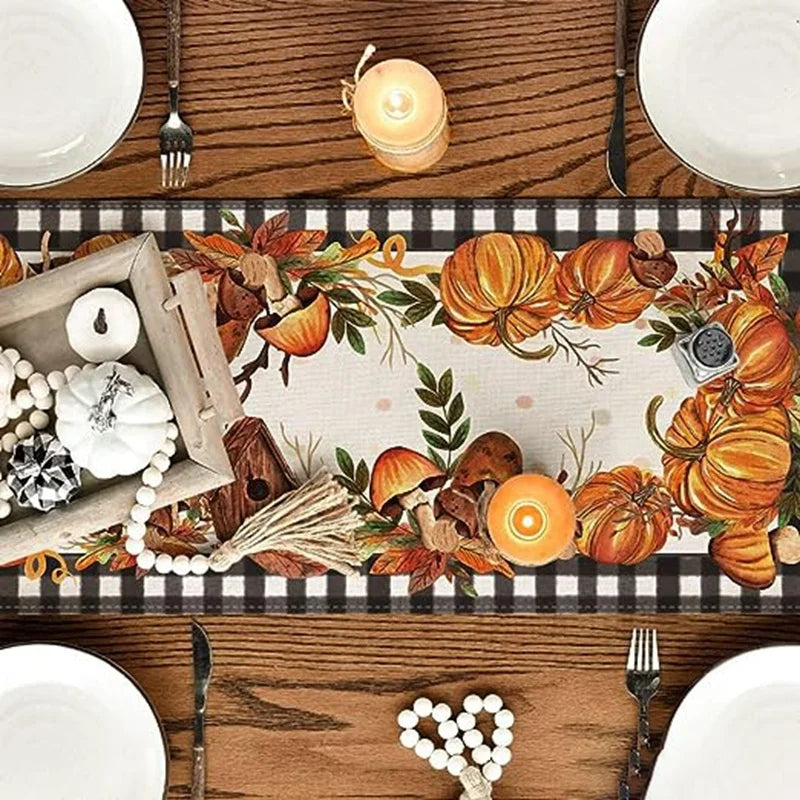 Fall Thanksgiving Tablecloth Table Runner Table Decoration Party Autumn Harvest Style Durable High Guality Easy To Use