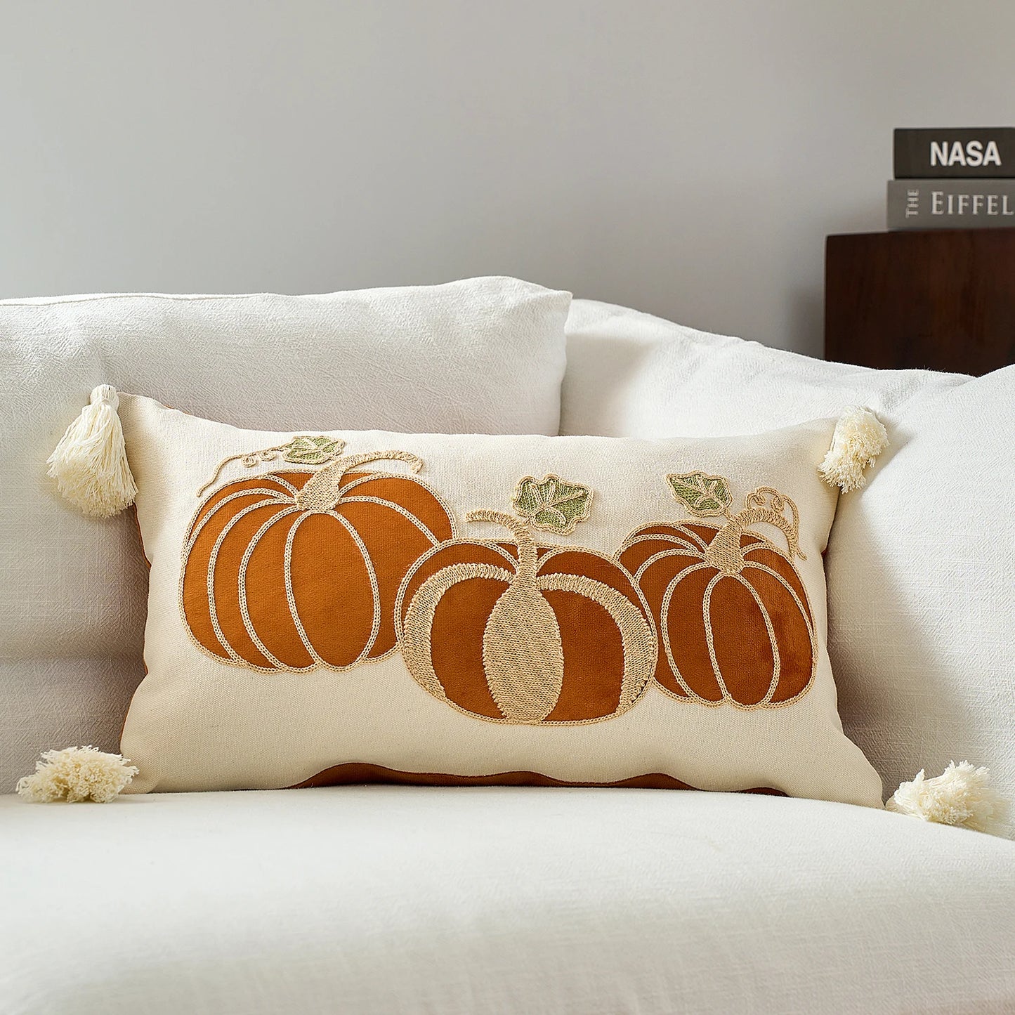 1pc Fall Pillow Cover 18 x 18 Inch Pumpkin Throw Pillow Covers Square Linen Pillowcase Halloween Decor Pillow Covers Seasonal Au