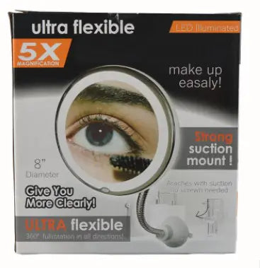 360-Degree Rotating LED Makeup Mirror with Suction Cup