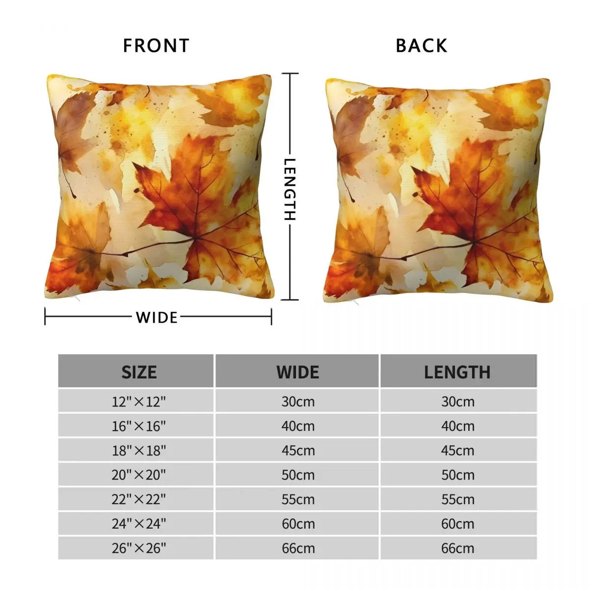 Autumn Maple Leaves Pillow Case Vintage Pillow Cover Soft Custom DIY Cushion Cover Pillowcases For Living Room Chair