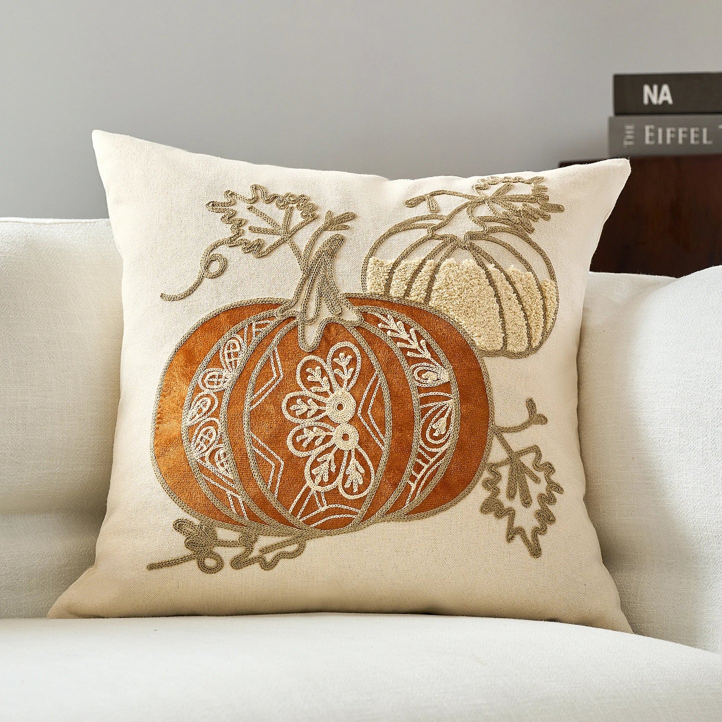 1pc Fall Pillow Cover 18 x 18 Inch Pumpkin Throw Pillow Covers Square Linen Pillowcase Halloween Decor Pillow Covers Seasonal Au