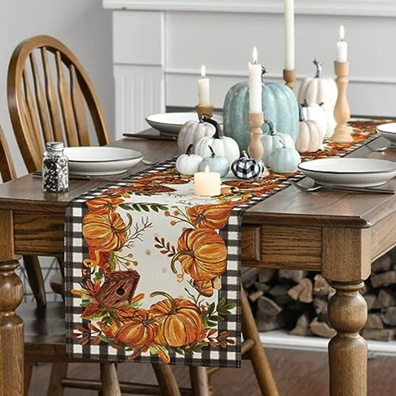Fall Thanksgiving Tablecloth Table Runner Table Decoration Party Autumn Harvest Style Durable High Guality Easy To Use