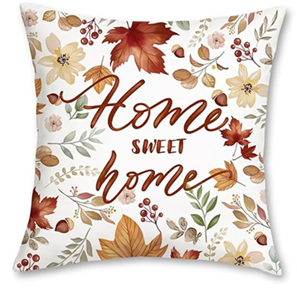 Autumn Harvest Pillow Covers Set: Home, Love & Fall Wildlife Vibes,Sofa cushion cover, home room decoration