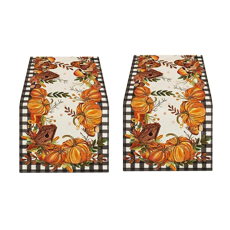 A23I-Fall Thanksgiving Tablecloth Table Runner Table Decoration Party Autumn Harvest Style High Guality Easy To Use