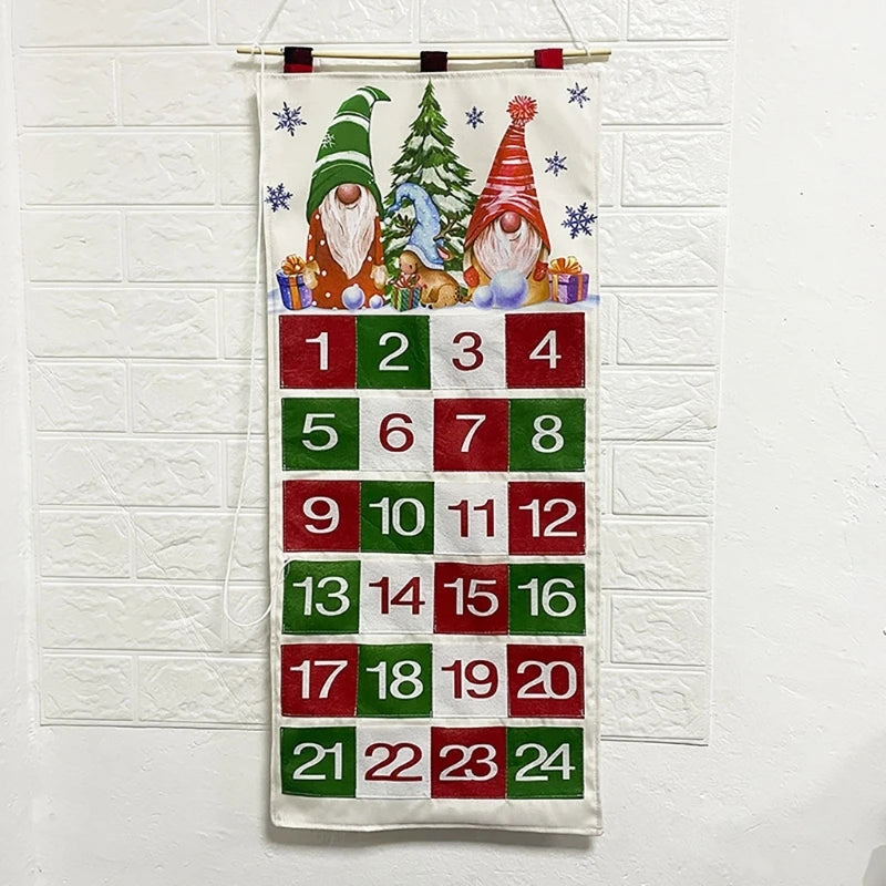 Fillable Advent Calendar Christmas Advent Calendar with 24 Pockets Fabric Empty Advent Calendar Hanging Ornaments DropShipping
